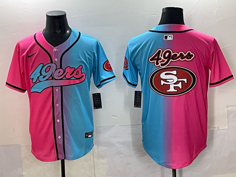 Men 2025 San Francisco 49ers blank Pink Blue pink Nike Limited NFL Jersey 0024->san francisco 49ers->NFL Jersey